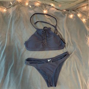 grey/purple bikini set